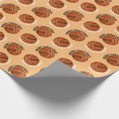 Papier Cadeau Basket-ball Balls Enfants Nom Orange Noël (Coin)