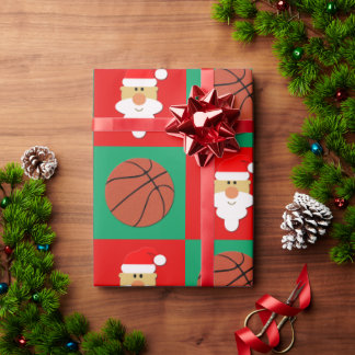 Papier Cadeau Basket-ball de Père Noël Joueur de basket-ball de