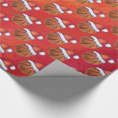 Papier Cadeau Basket-ball en Motif de Santa Hat (Coin)