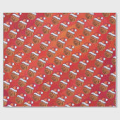 Papier Cadeau Basket-ball en Motif de Santa Hat (Plat)