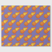 Papier Cadeau Basket-ball flamand personnalisable (Plat)