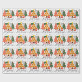 Papier Cadeau Basket-ball Joyeuses vacances avec arbre de Noël (Plat)