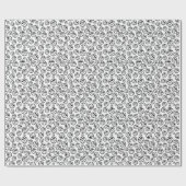 Papier Cadeau Basket-ball Motif noir et blanc (Plat)