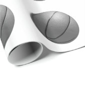 Papier Cadeau Basket-ball noir et blanc (Coin rond)
