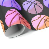 Papier Cadeau Basket-ball Pop Art (Coin rond)