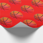 Papier Cadeau Basket-ball Pop Art Red Orange (Coin)