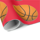 Papier Cadeau Basket-ball rouge orange (Coin rond)