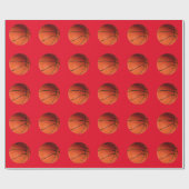 Papier Cadeau Basket-ball rouge orange (Plat)