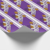 Papier Cadeau Basket-ball sur Arrière - plan violet et blanc (Coin)