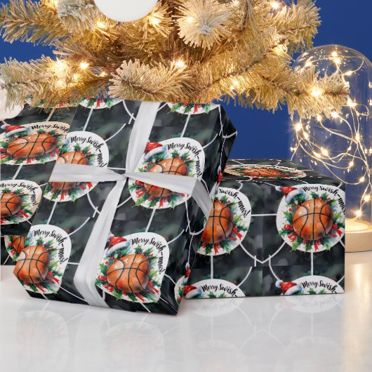 Papier Cadeau Basket-ball thème Noël (Vacances)
