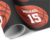 Papier Cadeau Basket-ball Votre nom (Coin rond)