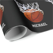 Papier Cadeau Basket-ball Votre nom (Coin rond)