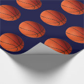Papier Cadeau Basket Basket Orange & Bleu Papier d'enveloppement (Coin)