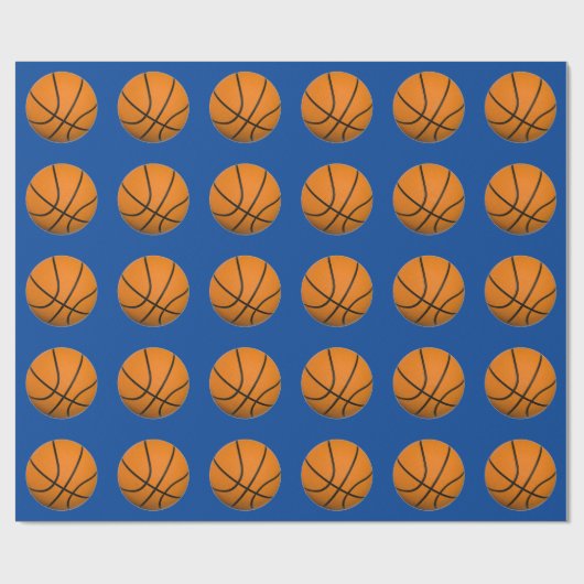 Papier Cadeau Basket Bleu Orange (Plat)