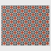 Papier Cadeau Basket de Noël Flocon de neige noir et blanc (Plat)