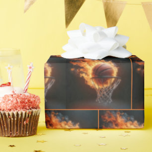Papier Cadeau Basket flamboyant dans le cerceau