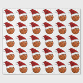 Papier Cadeau Basketball de Noël (Plat)