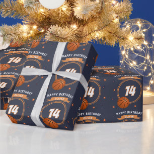 Papier Cadeau Basketball Joyeux Anniversaire Sports