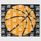 Papier Cadeau Basketball | Nom et Numéro (Plat)