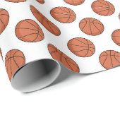 Papier Cadeau Basketball Pattern (Coin rond)