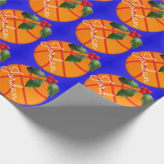 Papier Cadeau Basketball personnalisé Noël sportif (Coin)