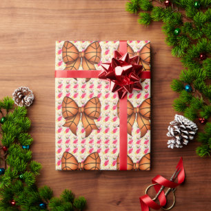 Papier Cadeau Basketball thème de Noël pour le joueur