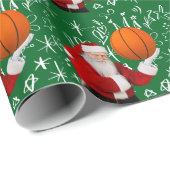 Papier Cadeau Basketball thème de Noël pour le joueur (Coin rond)