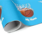 Papier Cadeau Basketball Your Name Custom (Coin rond)