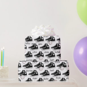 Papier Cadeau Baskets noirs avec baseball