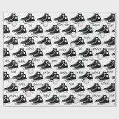 Papier Cadeau Baskets noirs avec baseball (Plat)