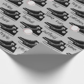 Papier Cadeau Baskets noirs avec baseball (Coin)