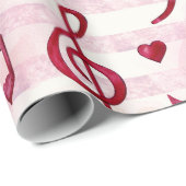 Papier Cadeau Basse, Clefs En Arbre, Notes Musicales, Coeurs Rou (Coin rond)