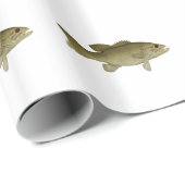 Papier Cadeau Basse de Smallmouth (illustration rouge d'oeil) (Coin rond)