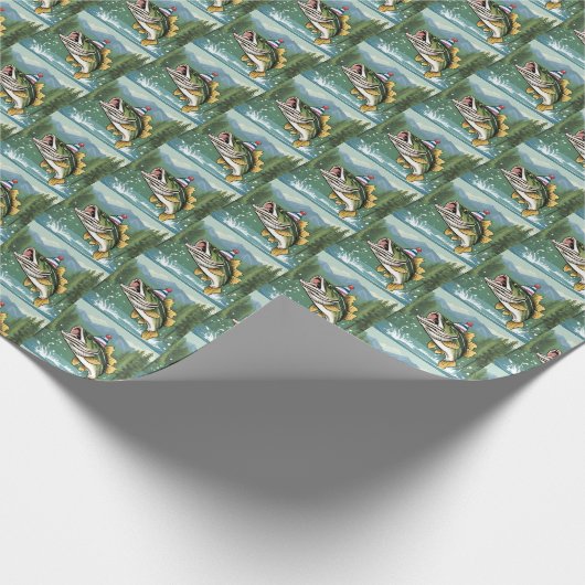 Papier Cadeau Basse Pêche Anniversaire Extérieur Poisson Mignonn (Coin)