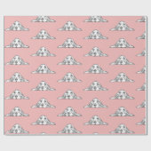 Papier Cadeau basset blanc (Plat)