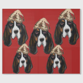 PAPIER CADEAU BASSET HOUND   (Plat)