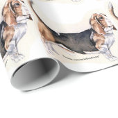 Papier Cadeau Basset Hound (Coin rond)