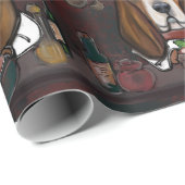 PAPIER CADEAU BASSET HOUND (Coin rond)