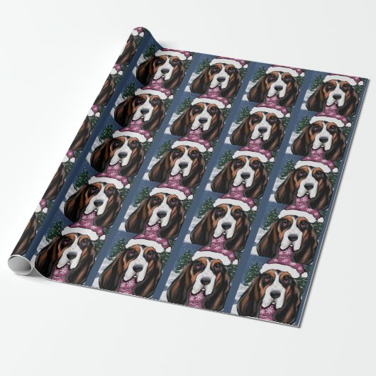 PAPIER CADEAU BASSET HOUND (Déroulé)