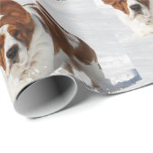 Papier Cadeau Basset Hound Dans Le Papier D'Enveloppement De Nei (Coin rond)