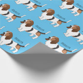 Papier Cadeau Basset hound dessin de chien (Coin)