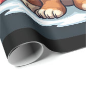 Papier Cadeau Basset Hound Dog Christmas Parties Santa Dog Lover (Coin rond)