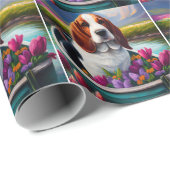Papier Cadeau Basset Hound Dog sur une pagaie : une aventure Pit (Coin rond)