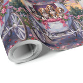 Papier Cadeau Basset Hound Dog Valentine's Day  (Coin rond)