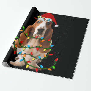 Papier Cadeau basset hound noël drôle basset hound chien amour