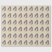 Papier Cadeau Basset Hound Peinture Chiot - Art Chien original (Plat)