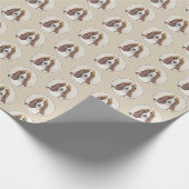 Papier Cadeau Basset Hound Peinture - Cute Original Chien Art (Coin)