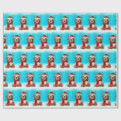 Papier Cadeau basset hound profiter de la neige avec cadeaux de  (Plat)