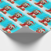 Papier Cadeau basset hound profiter de la neige avec cadeaux de  (Coin)