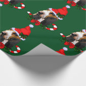 Papier Cadeau Basset Hound Santa Hat Noël (Coin)